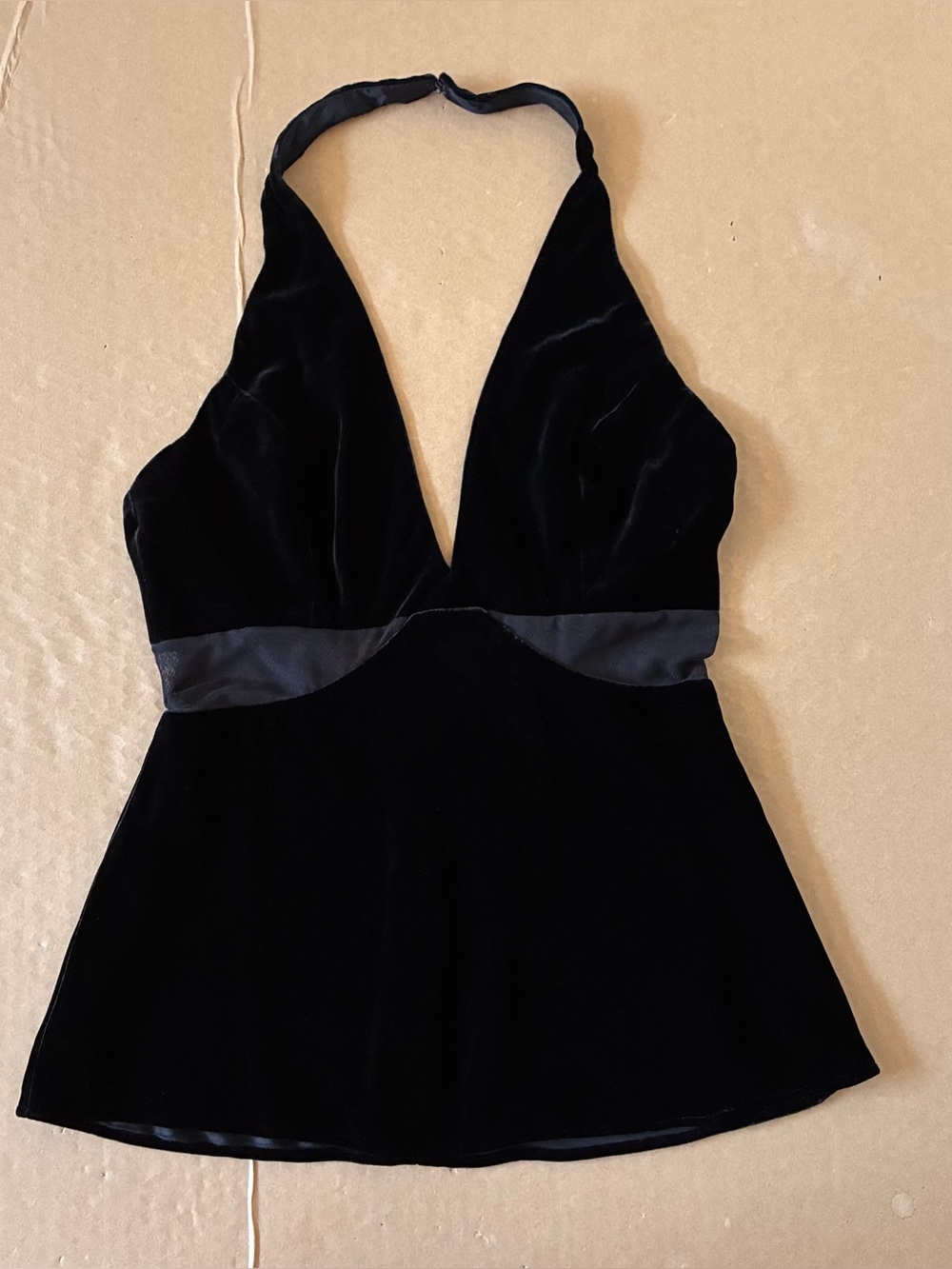 Vtg Y2K Marciano Velvet Halter Top Silk Whimsigoth Fairy Grunge Romantic Goth M